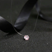 Carica l&#39;immagine nel visualizzatore di Gallery, Fashion Shiny Crystal Necklace Zircon Pendant Transparent Fishing Line Invisible Ladies Necklace Jewelry Clavicle Chain Chocker