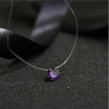 Carica l&#39;immagine nel visualizzatore di Gallery, Fashion Shiny Crystal Necklace Zircon Pendant Transparent Fishing Line Invisible Ladies Necklace Jewelry Clavicle Chain Chocker