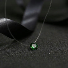 Carica l&#39;immagine nel visualizzatore di Gallery, Fashion Shiny Crystal Necklace Zircon Pendant Transparent Fishing Line Invisible Ladies Necklace Jewelry Clavicle Chain Chocker
