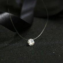 Carica l&#39;immagine nel visualizzatore di Gallery, Fashion Shiny Crystal Necklace Zircon Pendant Transparent Fishing Line Invisible Ladies Necklace Jewelry Clavicle Chain Chocker