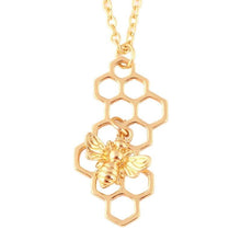 Load image into Gallery viewer, Fashion Silver Gold Necklaces for Women Girl Geometric Honeycomb Bee Animal Pendant Choker Necklace Jewelry Party Prom Gift
