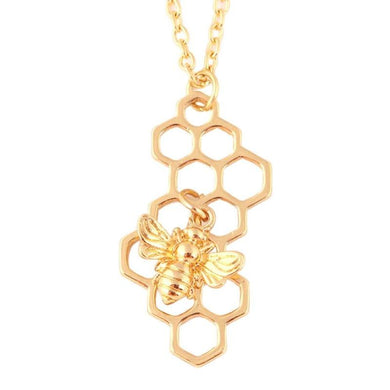 Fashion Silver Gold Necklaces for Women Girl Geometric Honeycomb Bee Animal Pendant Choker Necklace Jewelry Party Prom Gift