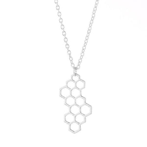 Fashion Silver Gold Necklaces for Women Girl Geometric Honeycomb Bee Animal Pendant Choker Necklace Jewelry Party Prom Gift