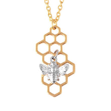 Load image into Gallery viewer, Fashion Silver Gold Necklaces for Women Girl Geometric Honeycomb Bee Animal Pendant Choker Necklace Jewelry Party Prom Gift