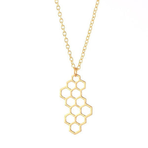 Fashion Silver Gold Necklaces for Women Girl Geometric Honeycomb Bee Animal Pendant Choker Necklace Jewelry Party Prom Gift