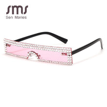 Load image into Gallery viewer, Small Frame Rhinestone Rectangle Sunglasses Women 2023 Vintage Square Diamond Sun Glasses Elegant Eyewear