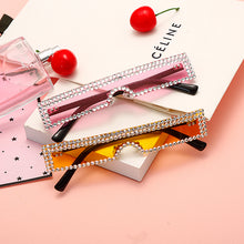 Load image into Gallery viewer, Small Frame Rhinestone Rectangle Sunglasses Women Vintage Square Diamond Sun Glasses Elegant Eyewear