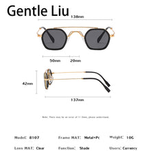 Load image into Gallery viewer, Small Frame Square Sunglasses For Men&#39;s Metal  Brand Designer Sun Glasses Women&#39;s Retro Double Beam Eyewear UV 400