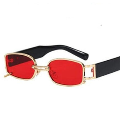 Small Rectangle Punk Sunglasses Women Brand Designer Vintage Metal Ring Decoration Men Sun Glasses Shades UV400