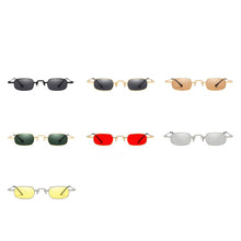 Load image into Gallery viewer, Small Rectangle Sunglasses Metal Frame Vintage Hip Hop spectacles Unisex Brand Goggles Red Yellow Retro Shades Uv400