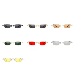 Small Rectangle Sunglasses Metal Frame Vintage Hip Hop spectacles Unisex Brand Goggles Red Yellow Retro Shades Uv400