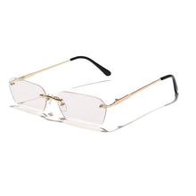 Load image into Gallery viewer, Small Rimless Sunglasses Women 2023 Rectangle Steampunk Sun Glasses Vintage Square Glasses Men Eyewear UV400 Oculos
