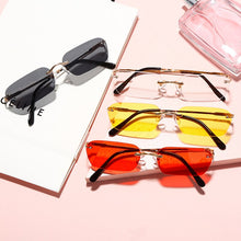 Load image into Gallery viewer, Small Rimless Sunglasses Women 2023 Rectangle Steampunk Sun Glasses Vintage Square Glasses Men Eyewear UV400 Oculos