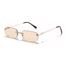 Load image into Gallery viewer, Small Rimless Sunglasses Women 2023 Rectangle Steampunk Sun Glasses Vintage Square Glasses Men Eyewear UV400 Oculos