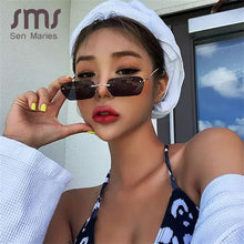 Load image into Gallery viewer, Small Rimless Sunglasses Women Rectangle Steampunk Sun Glasses Vintage Square Glasses Men Eyewear UV400 Oculos