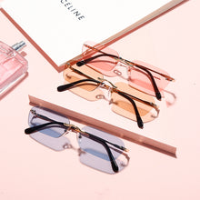 Load image into Gallery viewer, Small Rimless Sunglasses Women Rectangle Steampunk Sun Glasses Vintage Square Glasses Men Eyewear UV400 Oculos
