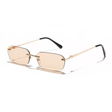 Load image into Gallery viewer, Small Rimless Sunglasses Women Rectangle Steampunk Sun Glasses Vintage Square Glasses Men Eyewear UV400 Oculos