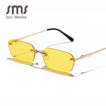 Load image into Gallery viewer, Small Rimless Sunglasses Women Rectangle Steampunk Sun Glasses Vintage Square Glasses Men Eyewear UV400 Oculos