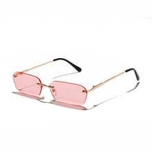 Load image into Gallery viewer, Small Rimless Sunglasses Women Rectangle Steampunk Sun Glasses Vintage Square Glasses Men Eyewear UV400 Oculos