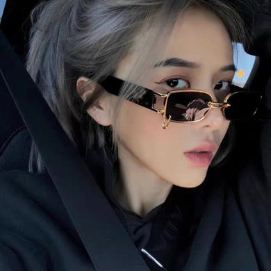 Small Square Sunglasses Women Brand Designer Metal Men Sun Glasses Ins Popular Rectangle Punk Style Shade Oculos