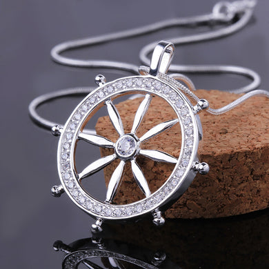 Fashion Snake Bone Chain Personality Caribbean Pirate Elements Rudder Styling Men's Necklace 925 Sterling Silver Fine Jewelry