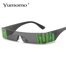 Carica l&#39;immagine nel visualizzatore di Gallery, Snake tattoo Rectangle Small Sunglasses Women  Brand Mirror Silver Black Clear Lens One Piece Punk Men Shades