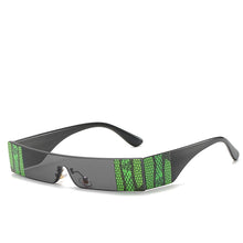 Carica l&#39;immagine nel visualizzatore di Gallery, Snake tattoo Rectangle Small Sunglasses Women  Brand Mirror Silver Black Clear Lens One Piece Punk Men Shades