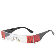 Carica l&#39;immagine nel visualizzatore di Gallery, Snake tattoo Rectangle Small Sunglasses Women  Brand Mirror Silver Black Clear Lens One Piece Punk Men Shades