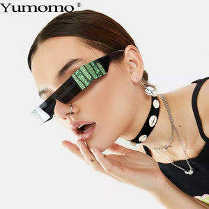 Snake tattoo Rectangle Small Sunglasses Women  Brand Mirror Silver Black Clear Lens One Piece Punk Men Shades