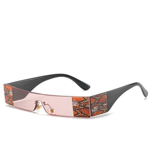 Carica l&#39;immagine nel visualizzatore di Gallery, Snake tattoo Rectangle Small Sunglasses Women  Brand Mirror Silver Black Clear Lens One Piece Punk Men Shades