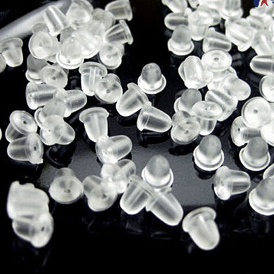 Fashion Soft Clear Stud Plastic Back Stoppers Plug Rubber Antiallergic Silicon Safety Stud Earrings Stoppers 100pcs