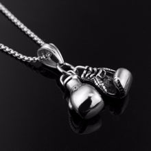 Carica l&#39;immagine nel visualizzatore di Gallery, Fashion Sport Fitness Jewelry Double Boxing Glove Pendant Necklace Chic Men Hiphop Chain Necklace Co Male Jewellery