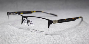 Spring Hinges Half Rimless Eyeglass Frames Rx able lightweight Myopia Glasses