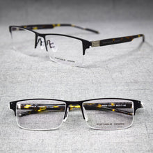 Load image into Gallery viewer, Spring Hinges Half Rimless Eyeglass Frames Rx able lightweight Myopia Glasses