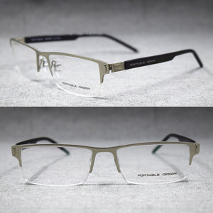 Spring Hinges Half Rimless Eyeglass Frames Rx able lightweight Myopia Glasses