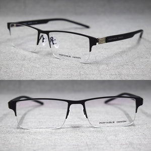 Spring Hinges Half Rimless Eyeglass Frames Rx able lightweight Myopia Glasses