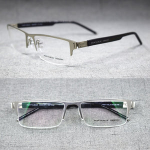 Spring Hinges Half Rimless Eyeglass Frames Rx able lightweight Myopia Glasses