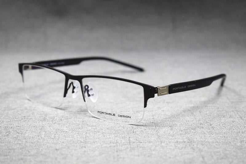 Spring Hinges Half Rimless Eyeglass Frames Rx able lightweight Myopia Glasses