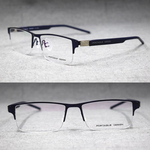 Spring Hinges Half Rimless Eyeglass Frames Rx able lightweight Myopia Glasses