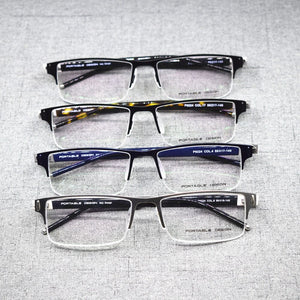 Spring Hinges Half Rimless Eyeglass Frames Rx able lightweight Myopia Glasses