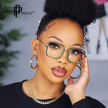 Load image into Gallery viewer, Square Anti Blue Light Glasses Women Metal Frame Glasses One Piece Transparent Eyeglasses Computer BlueLight Eyewear