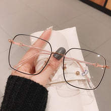 Carica l'immagine nel visualizzatore di Gallery, Occhiali da vista quadrati anti-luce blu per donna Occhiali da miopia per computer in lega di oro rosa elegante vintage con montatura trasparente