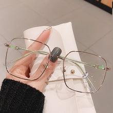 Carica l'immagine nel visualizzatore di Gallery, Occhiali da vista quadrati anti-luce blu per donna Occhiali da miopia per computer in lega di oro rosa elegante vintage con montatura trasparente