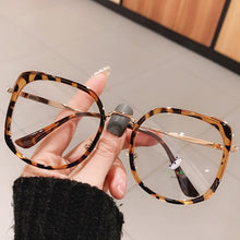 Load image into Gallery viewer, Square Anti-blue Light Eyeglasses Frames Women Alloy Oversized Black Pink Computer Eyewear Female Myopia Glasses Frame