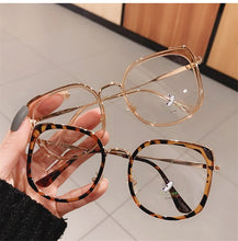 Load image into Gallery viewer, Square Anti-blue Light Eyeglasses Frames Women Alloy Oversized Black Pink Computer Eyewear Female Myopia Glasses Frame