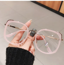 Load image into Gallery viewer, Square Anti-blue Light Eyeglasses Frames Women Alloy Oversized Black Pink Computer Eyewear Female Myopia Glasses Frame