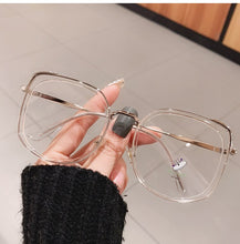 Load image into Gallery viewer, Square Anti-blue Light Eyeglasses Frames Women Alloy Oversized Black Pink Computer Eyewear Female Myopia Glasses Frame