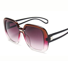Load image into Gallery viewer, Square Big Frame Sunglasses Ladies Gradient Color Leopard Print Frame Hollow Temple Sunglasses Trend Men&#39;s Sunglasses