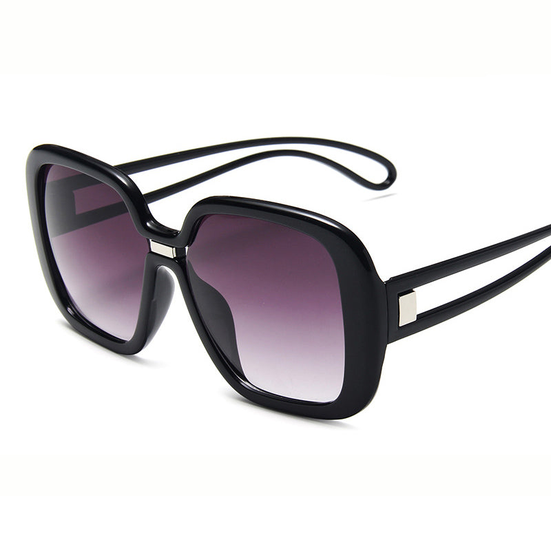 Square Big Frame Sunglasses Ladies Gradient Color Leopard Print Frame Hollow Temple Sunglasses Trend Men's Sunglasses