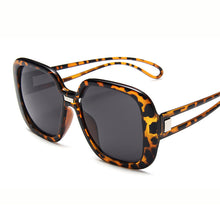Load image into Gallery viewer, Square Big Frame Sunglasses Ladies Gradient Color Leopard Print Frame Hollow Temple Sunglasses Trend Men&#39;s Sunglasses